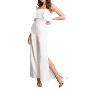 NWT Forever21 White Strapless Jumpsuit